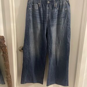 NWOT rag & bone large Miramar Wide Leg Cotton Terry Sweatpant Jeans Pants Petra